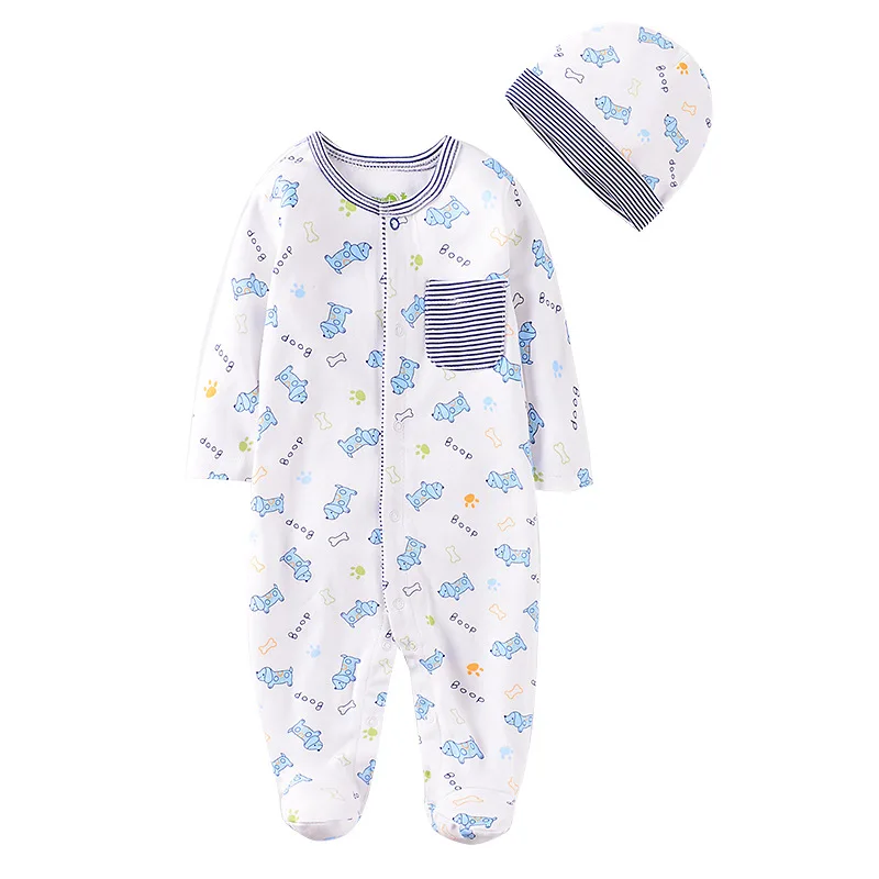 
2 sets of autumn newborn baby suit 0-1 year old baby Jumpsuit 100% Cotton autumn baby Jumpsuit cartoon clothing 