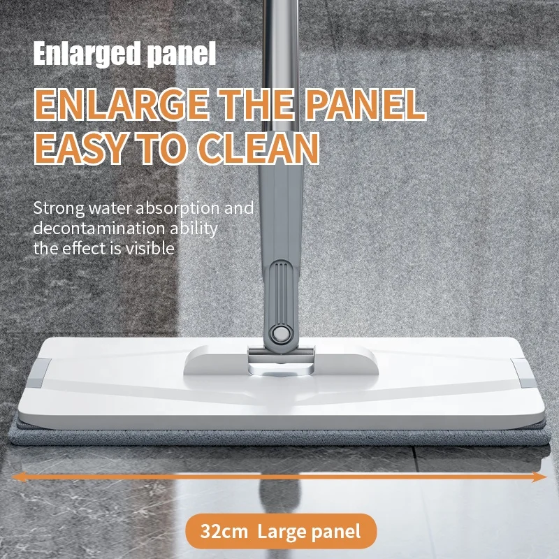 
Micro Fiber Bathroom Clean Rotating Replacement Heads Floor Mop and Bucket Kit 