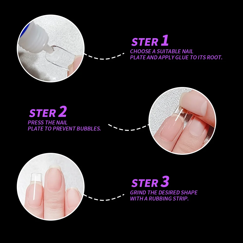 SCI professional stickers label nails soft jelly gel x nail tips for uv lamp black box