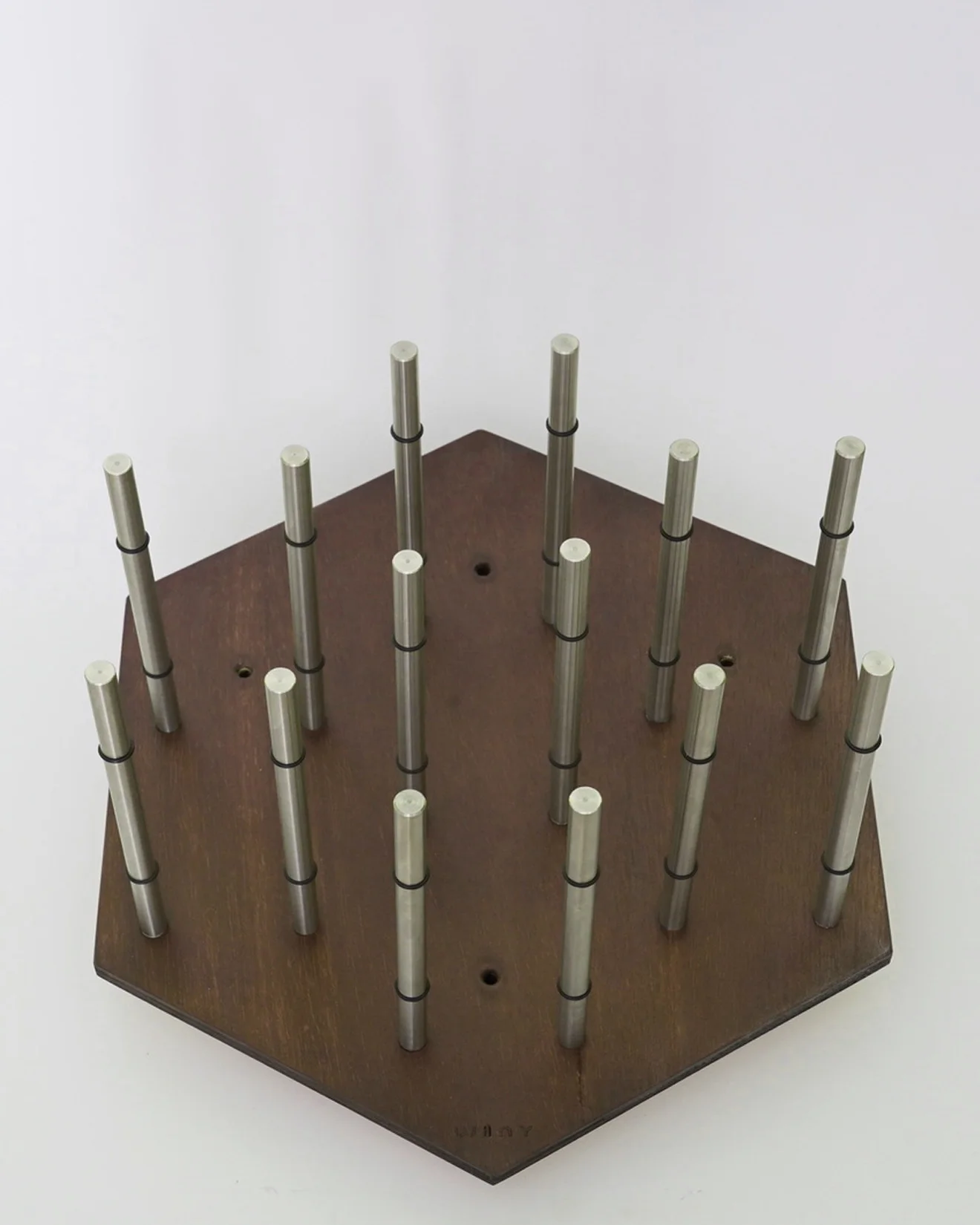 Made In Italy Natural Wood Wine Rack Walnut Bottle Holder For High End Restaurants Furniture