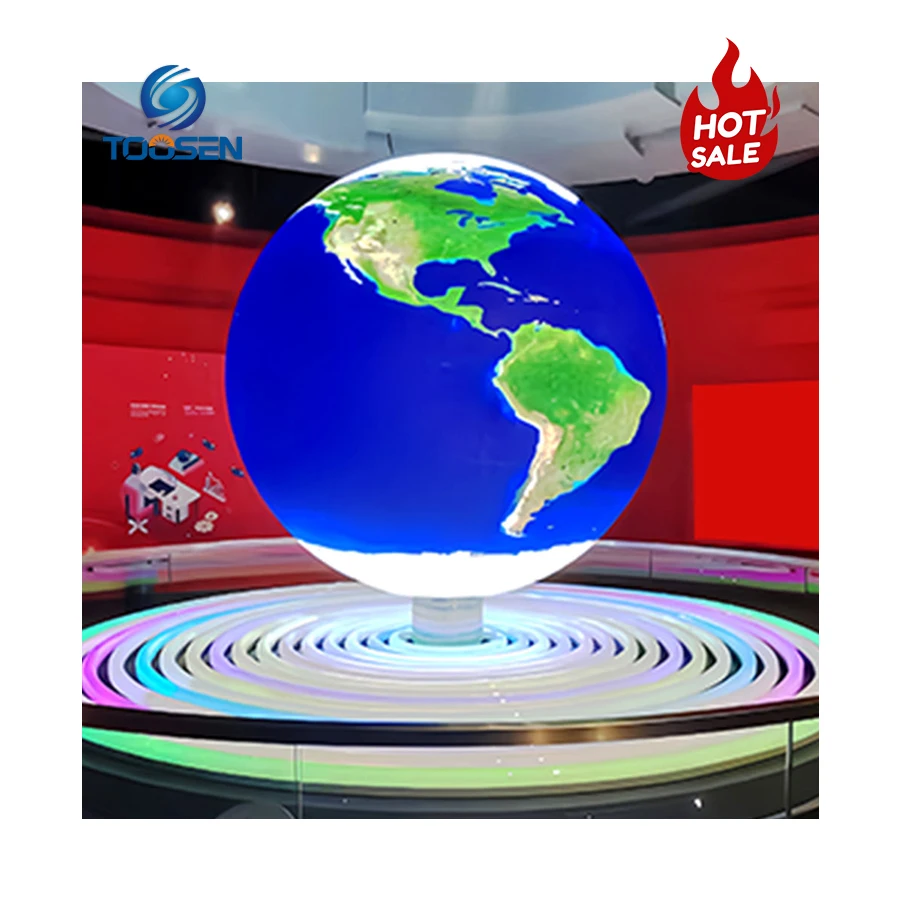 P1.25 P1.5 P1.8 P1.9 P2 P2.5 P3 P4 indoor sphere led displays 360 degree flexible full color indoor ball sphere 3D led screen