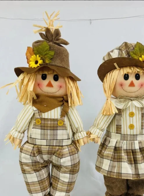 Top Sale Wholesale 50cm Harvest Festival Scarecrow Doll Unique Home Decoration and Gift Made from Cloth