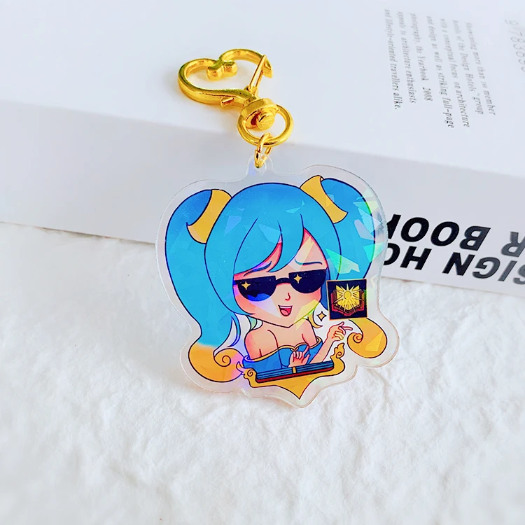 2021 New Design Laser Cut Anime Round Glitter Epoxy Holographic Anime  Charms Colour Clear Hologram Custom Acrylic Keychain - Online Shopping