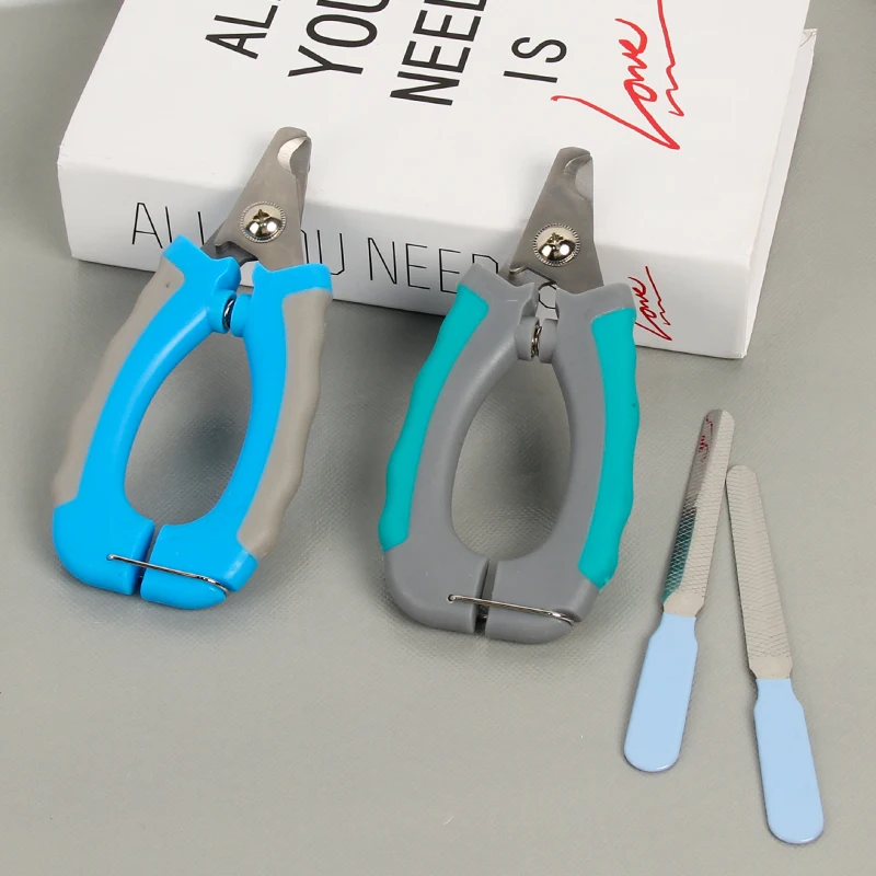 Saiji lock design stainless steel pet grooming scissors cheap small animal paw file large nail clipper for dogs