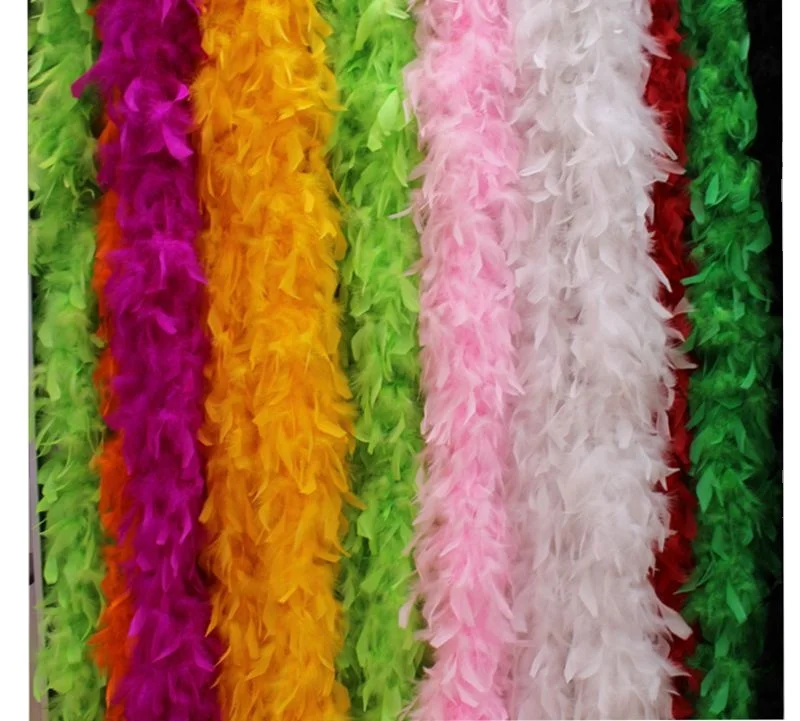 Manufacturer Feather For Decoration Halloween Turkey Chandelle Boa 80g/2yd Feather Boas Boa