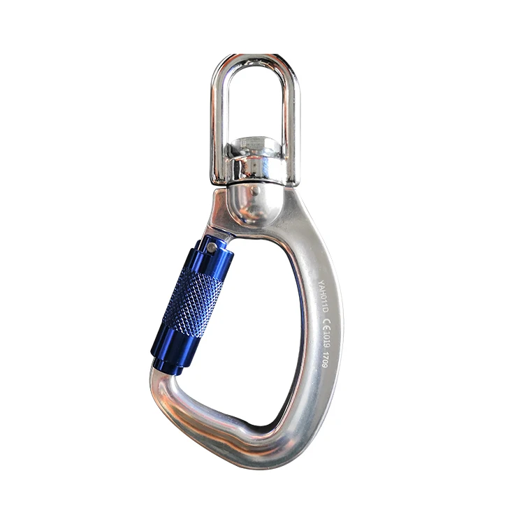 Custom high tensile 25kN double locking snap hook clip swivel Outdoor rock climbing swivel eye bolt snap hook