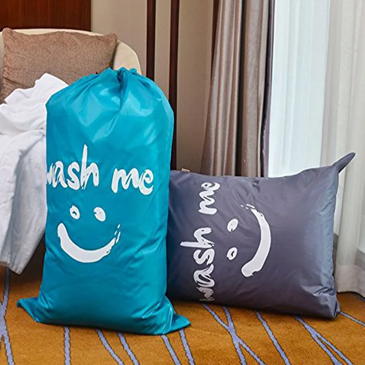 Factory Direct Sales New Polyester Beam Waterproof Bag Sundries Storage Wash Bag Environmentally Friendly Drawstring Laundry Bag