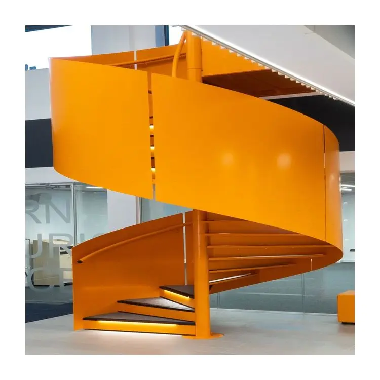 ACE Staircase Modern With Glass Railing Black Hotel Indoor Used Spiral Stairs for Sale