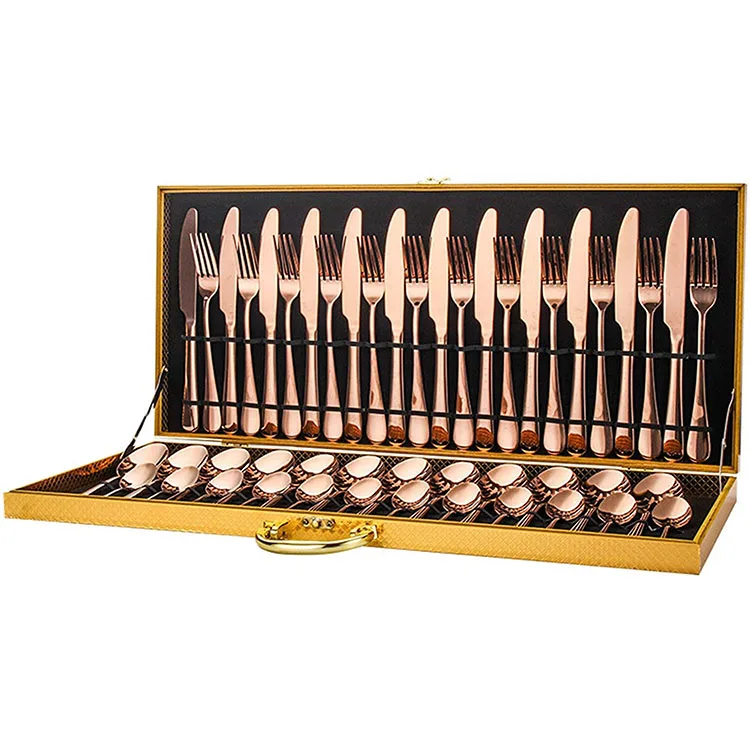 New Top Sell Gold Cutlery Set Stainless Steel /12/24/36/48 Pcs Flatware Sets for 12