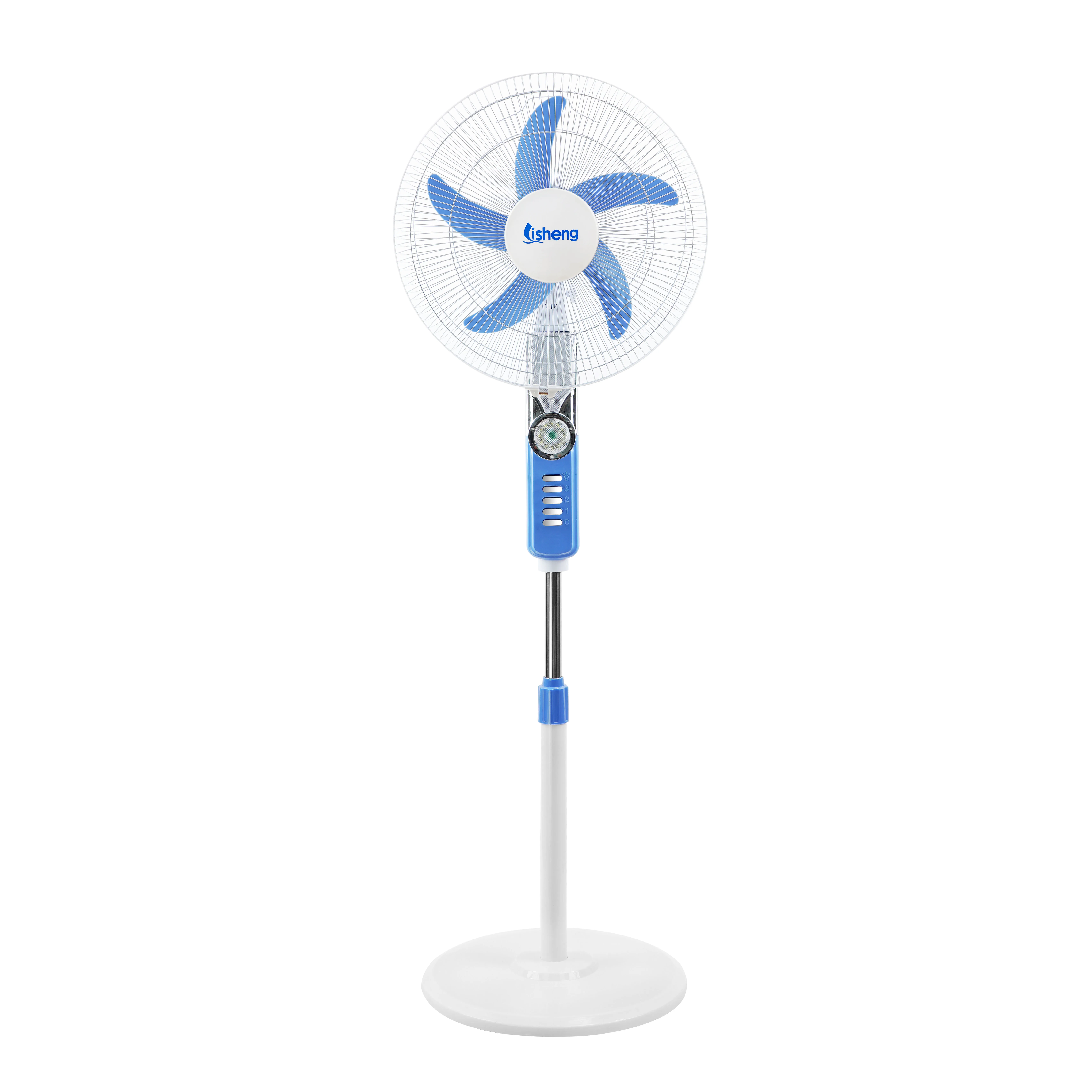 2024 Newly Designed 3 Speed Adjustable Floor Fan 16/18 Inch Electric Ac/dc Stand With Led Light and Usb
