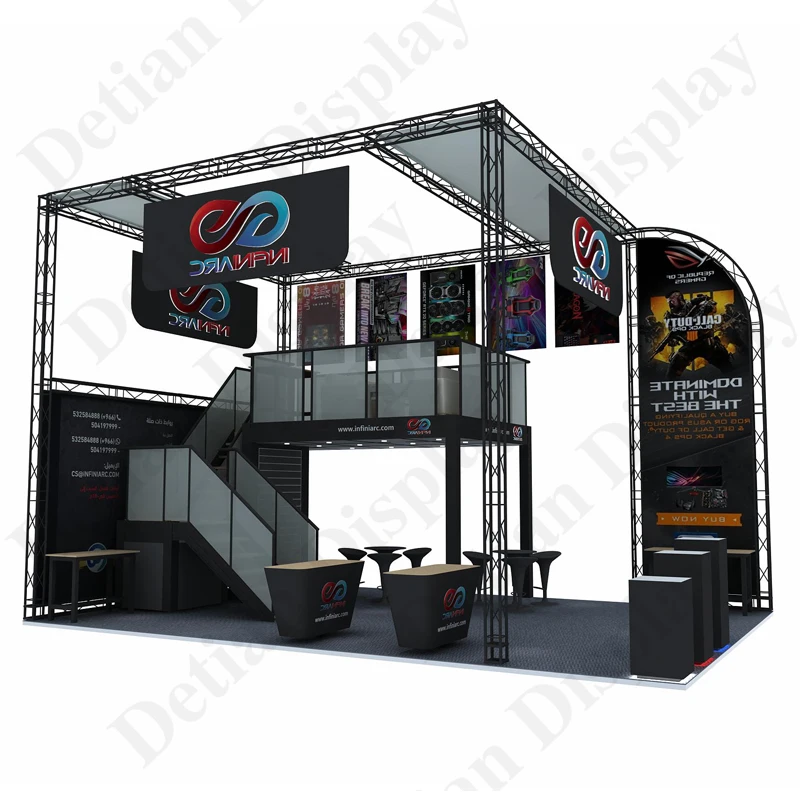 Booth advertising exhibition display China Style offer free 3D Design Green aluminum material