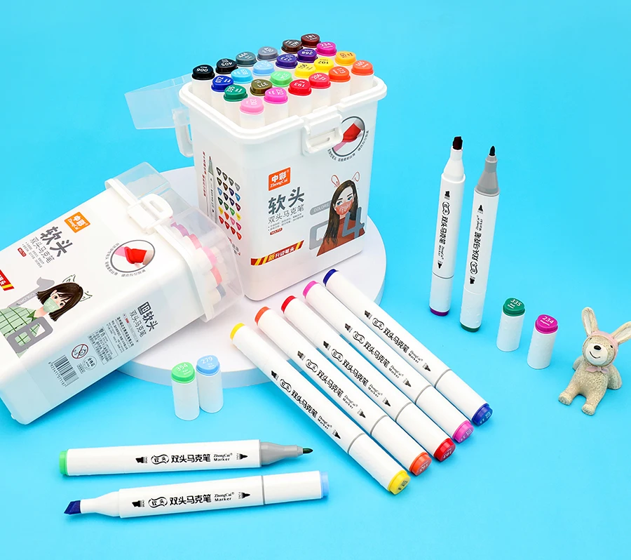 Customized Logo Design White Color Pen Dual Tip  Non Toxic Permanent Markers Pen