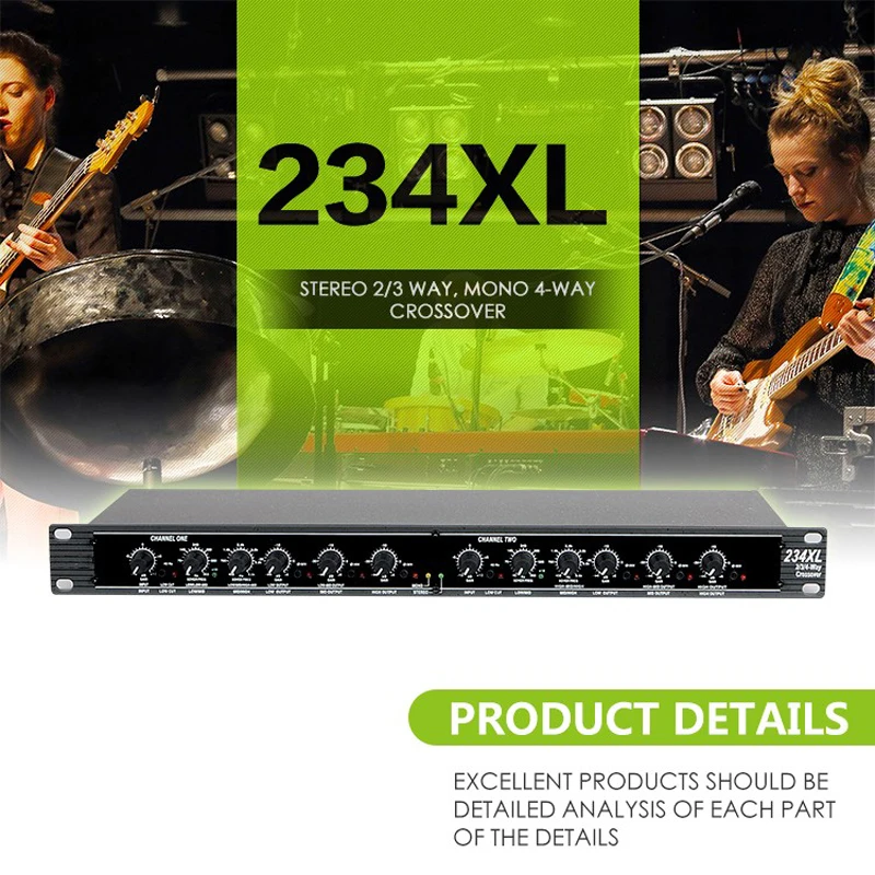 GAX-234XL Профессиональное звуковое периферийное оборудование стерео 2/3 Way моно 4-Way 234XL кроссоверный аудио эквалайзер с разъемом
