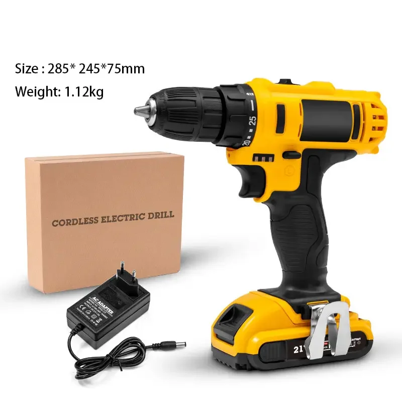 Power Tools Set Drill Bit Screwdriver 12v Electric Cordless Wireless Drill High Quality Plastic Box Packing Driver Battery Drill