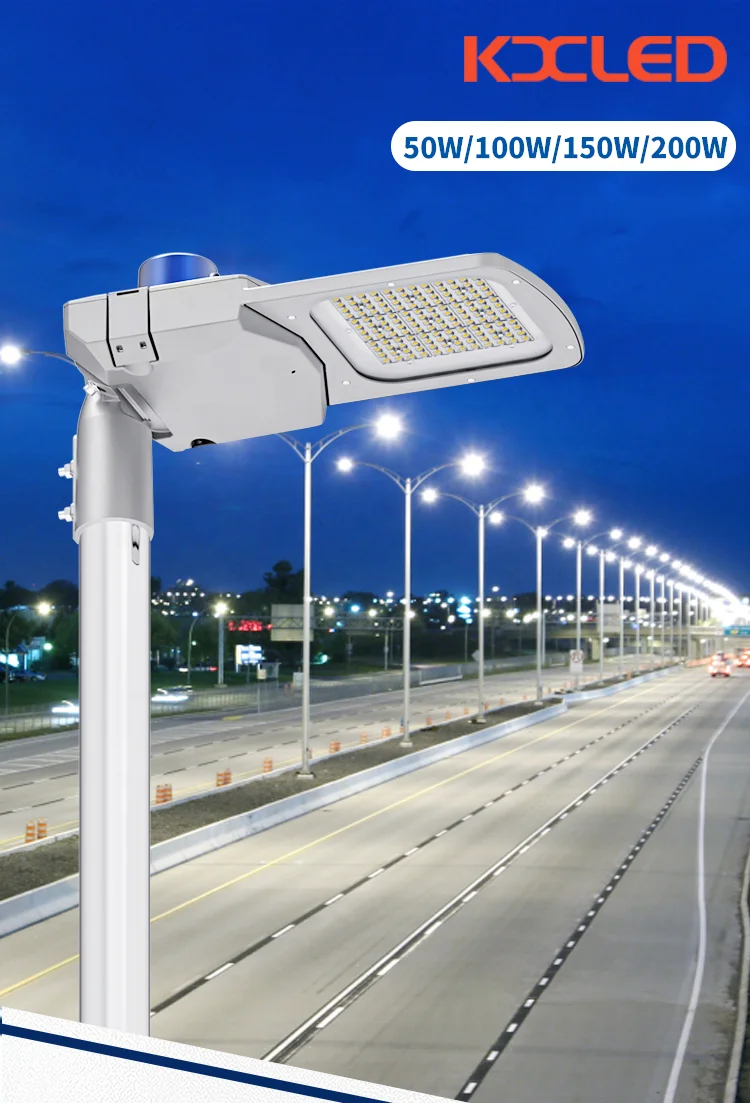 KDC 2024 new arrival private patent model adjustable 100w 150w 200w led street light exterior road lamp with 5 years warranty