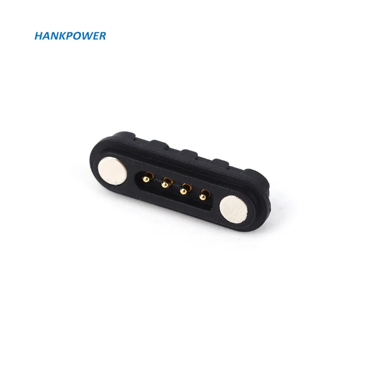 Brass 4 Pin Pogo Pin Magnetic Electronic Connector For PCB Contacts 4Pin Magnetic Connectors