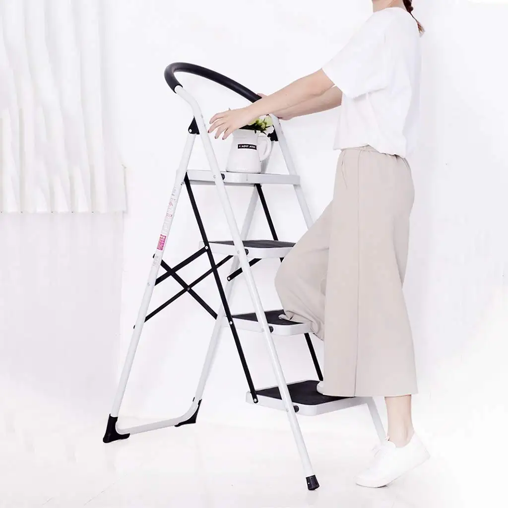 2022 new design compact foldaway 3 stool double side step ladder with handle