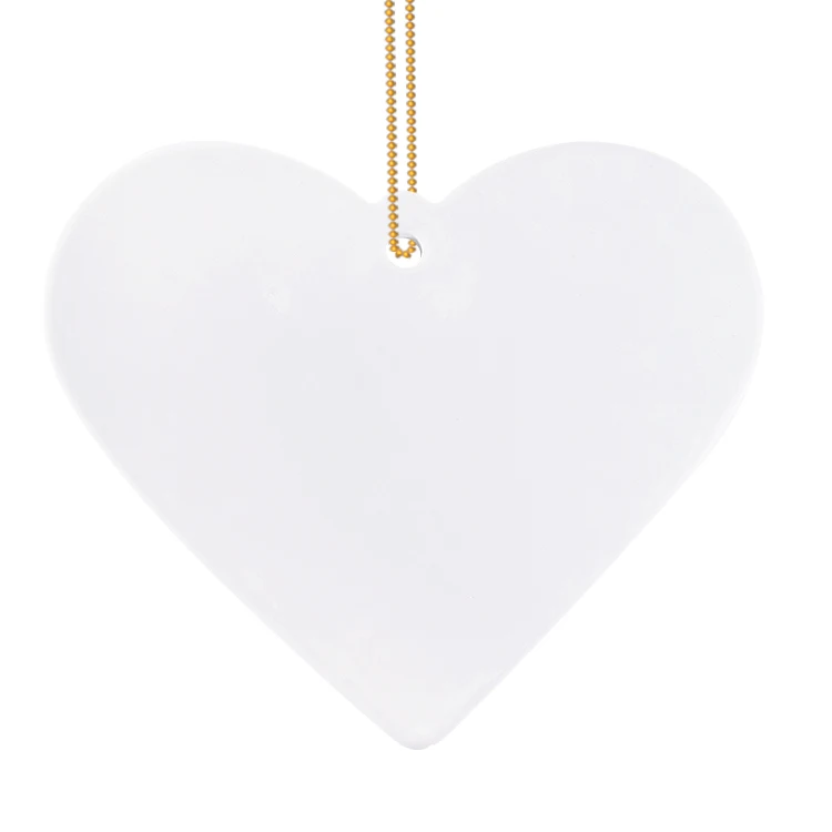 Blank Pendant Hanging Decorations Custom Sublimation Christmas Ceramic Heart Round Shape Ornament