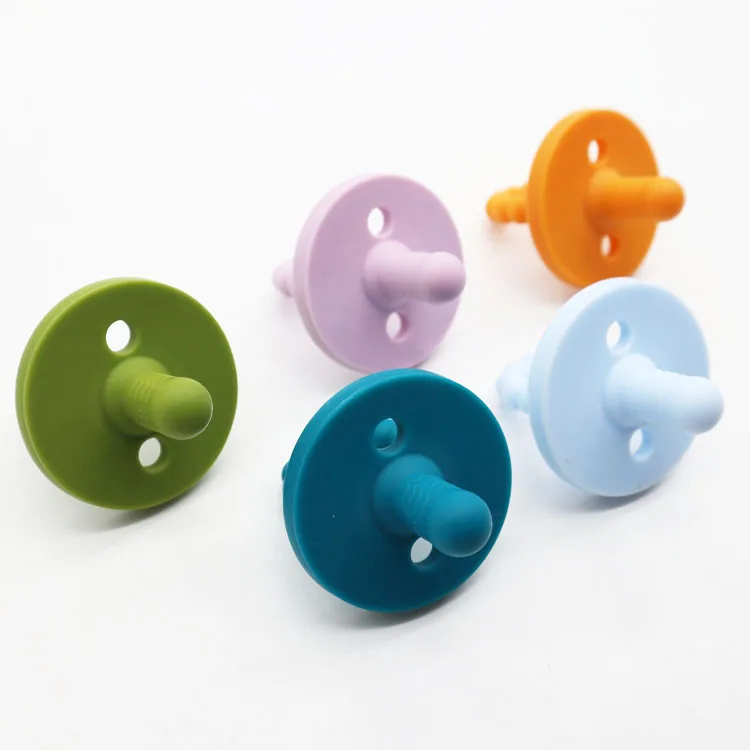 NCYLIFE Silicone Newborn Natural Rubber Two Air Holes Pacifiers with Collapsible Handle