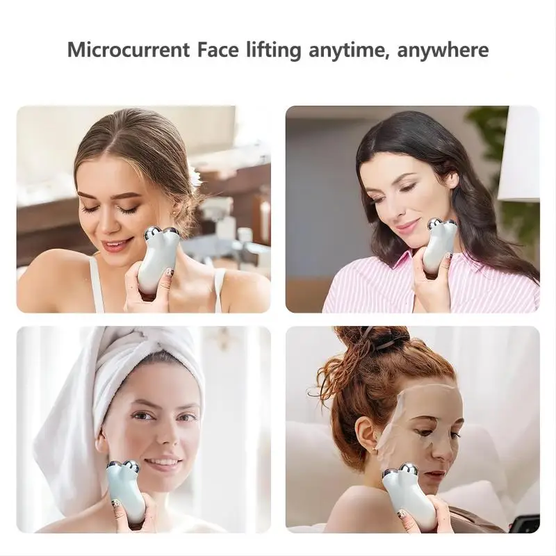 Microcurrent Face Massager Roller Face Lift Roller Massager for Skin Care Vibration Skin Firming Wrinkle Removal Beauty Device