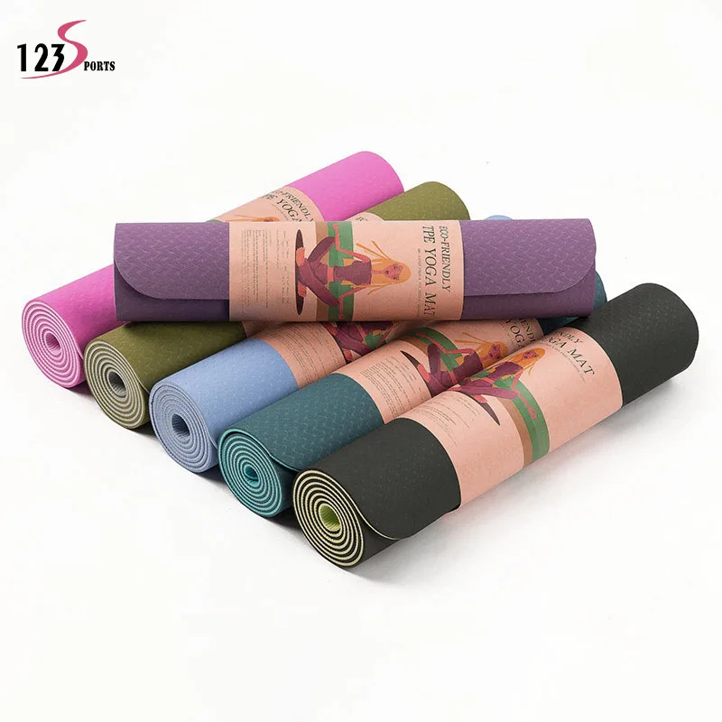 Eco-Friendly Factory Custom Logo Non-Slip Customize Double Layer 6Mm Tpe Yoga Mat