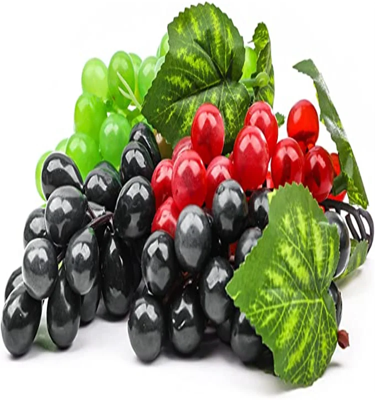 Artificial Grapes Simulation Lifelike Rubber Fake Grapes Clusters for Wedding Wine Kitchen Centerpiece Decorative
