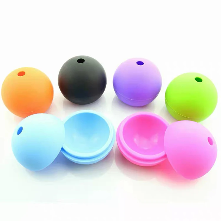 Amazon Supply Silicone large spherical chocolate mold lemon tea fruit tea whiskey ice hockey model making BPA Free
