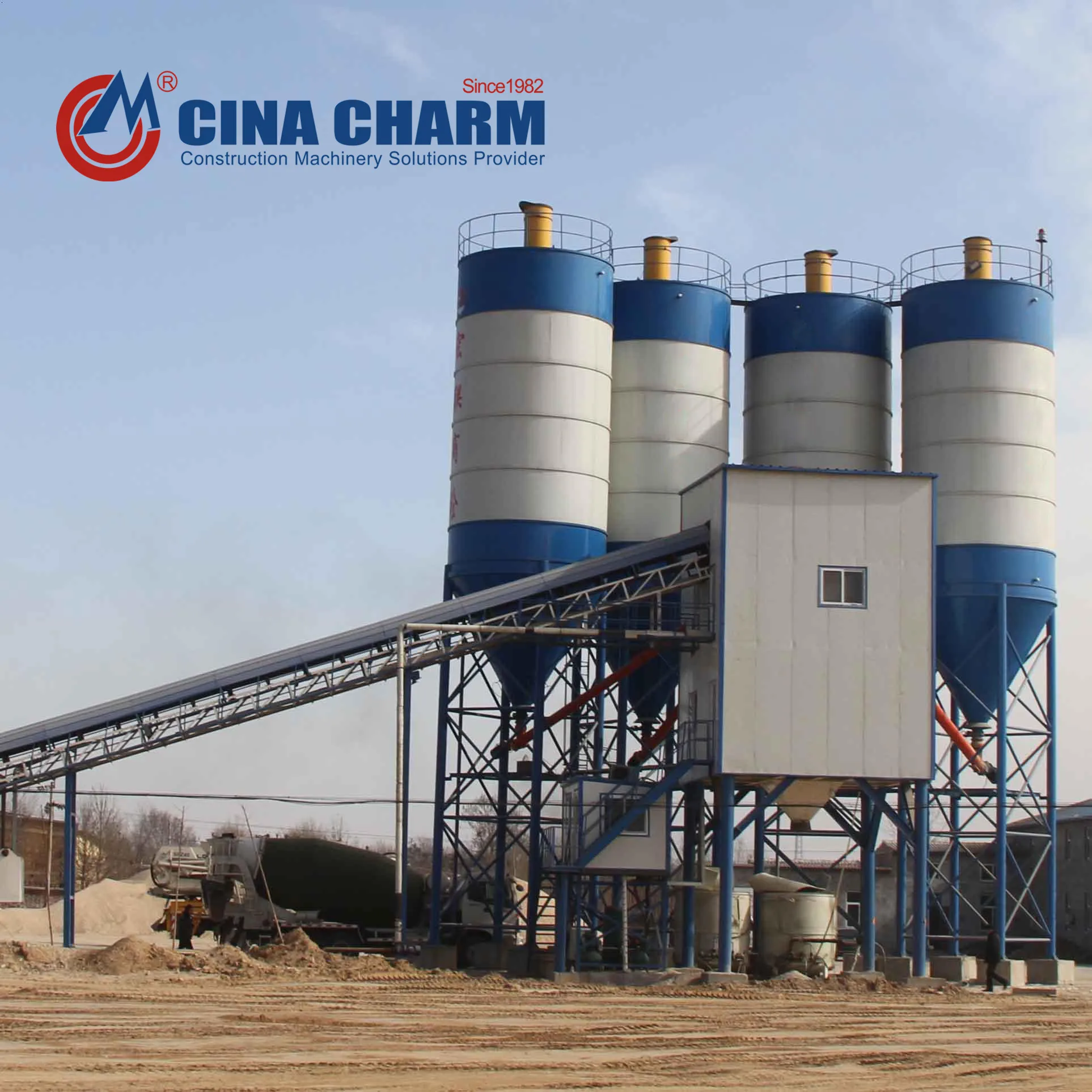 Небольшой Портативный бетонный завод 120 м3/ч