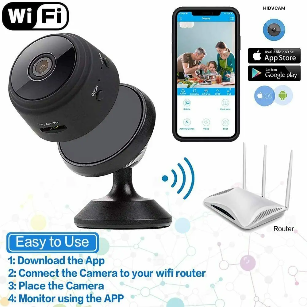 OEM ODM HD 1080P A9 wireless Battery Motion Detection Alarm Smart WiFi mini IP Camera