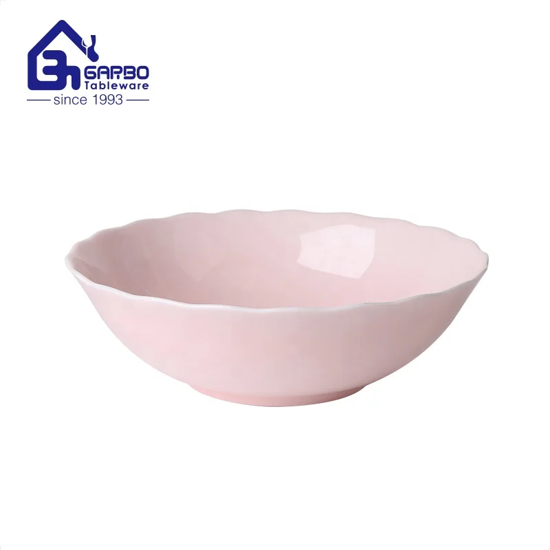 Heat resistant glassware white opal glass noddle bowl with personalized decals 9 inch glass bowls for chicken soup