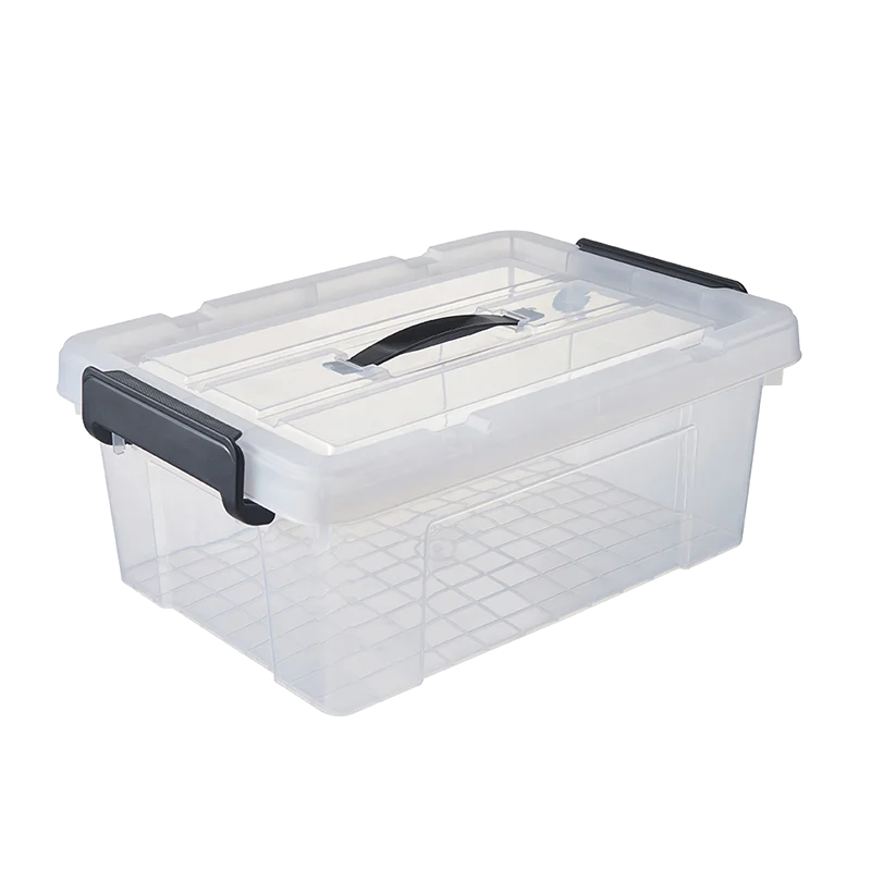Storage box plastic with handle storage box plastic transparent customized color plastic tote