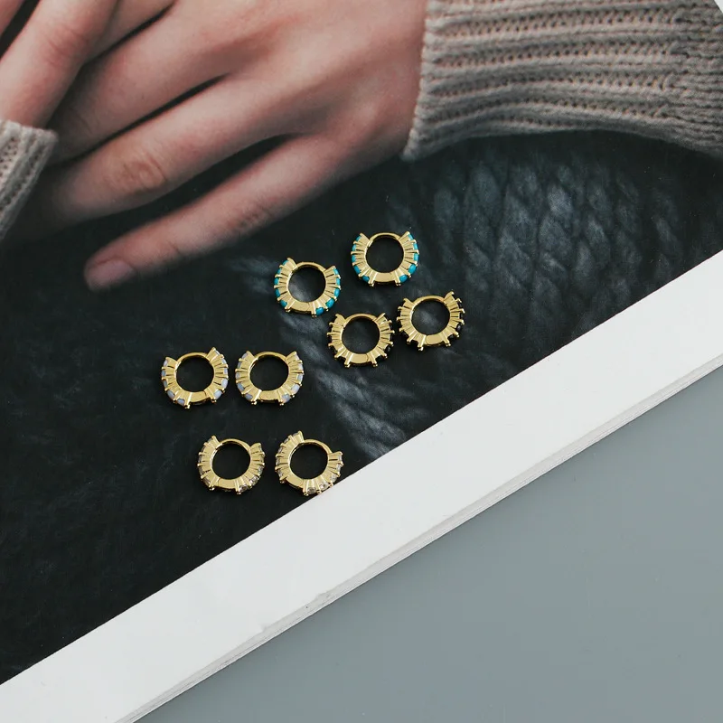 
joyeria oro laminado sterling silver hoop earrings gold filled circle earring multi stone earrings silver 925 