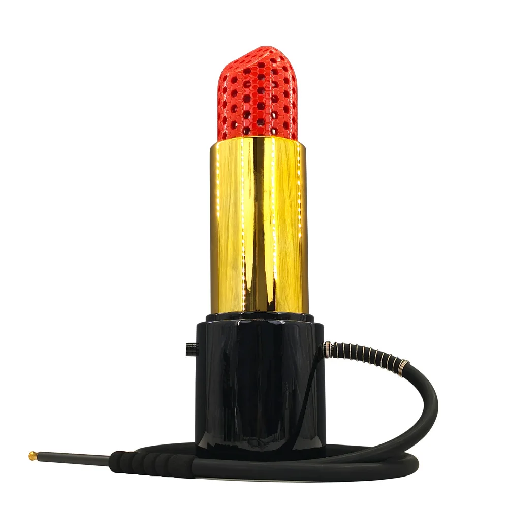 Wholesale Unique Premium Lipstick Hookah Set Rose Gold Red Hookah Shisha lipstick Complete Big Luxury Hookah