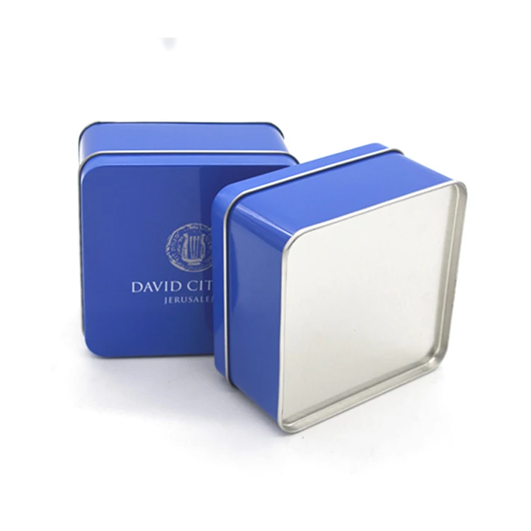 Factory supply custom general gift jewelry box square metal packaging box tin tea
