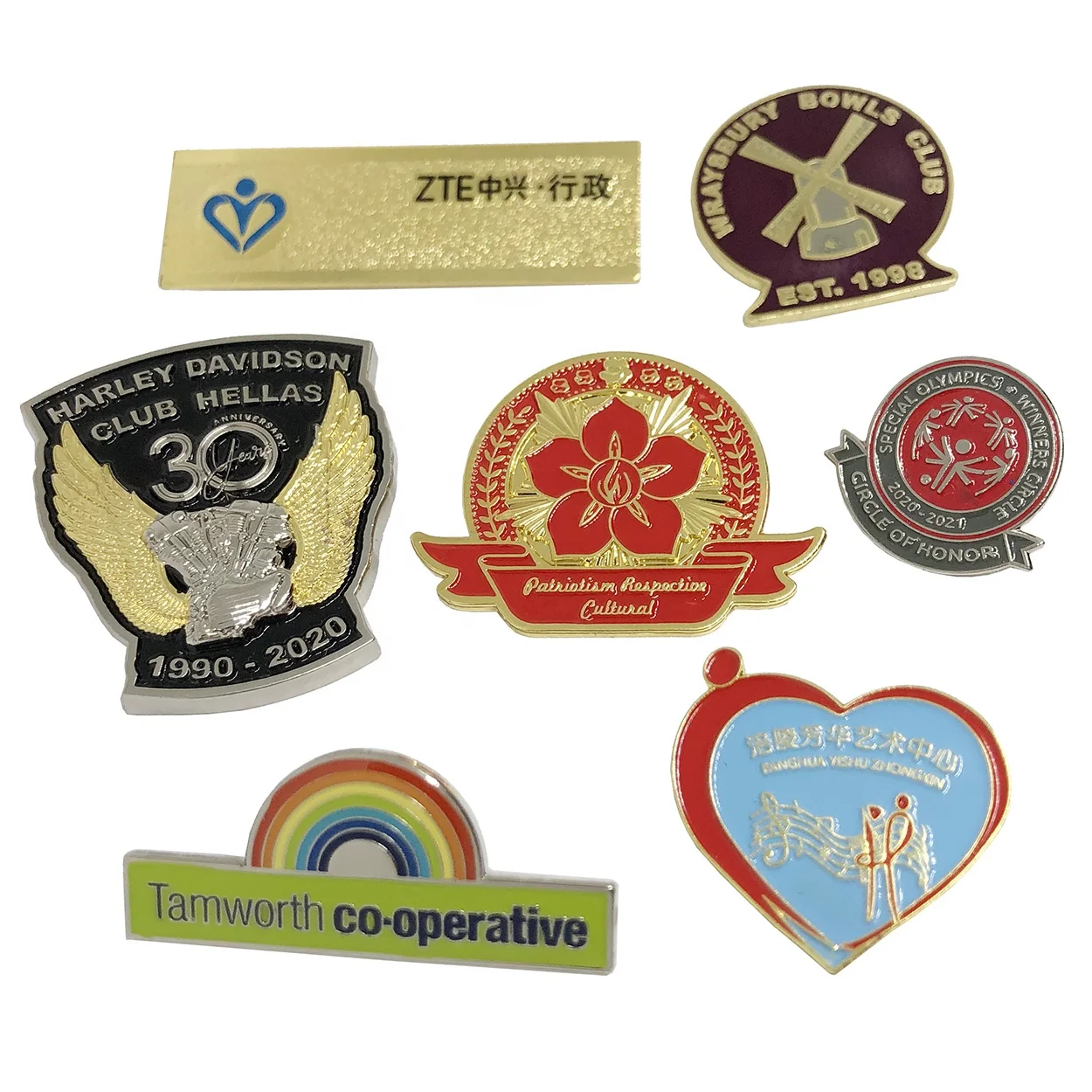 Custom metal 3D embossed dragon Chinese Kungfu honor lapel pin badge for activity