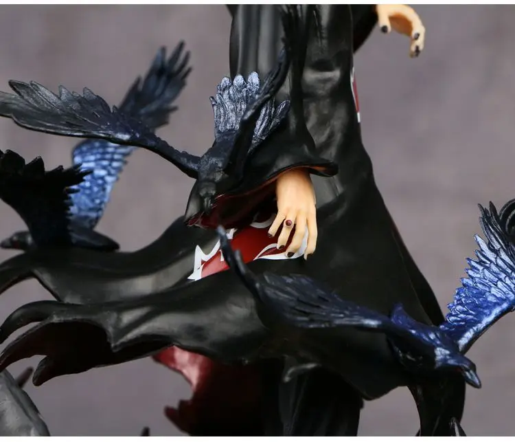 Hottest Cartoon Anime Akatsuki Uchiha Itachi Crow Statue Model PVC Action Figure Desktop Ornament