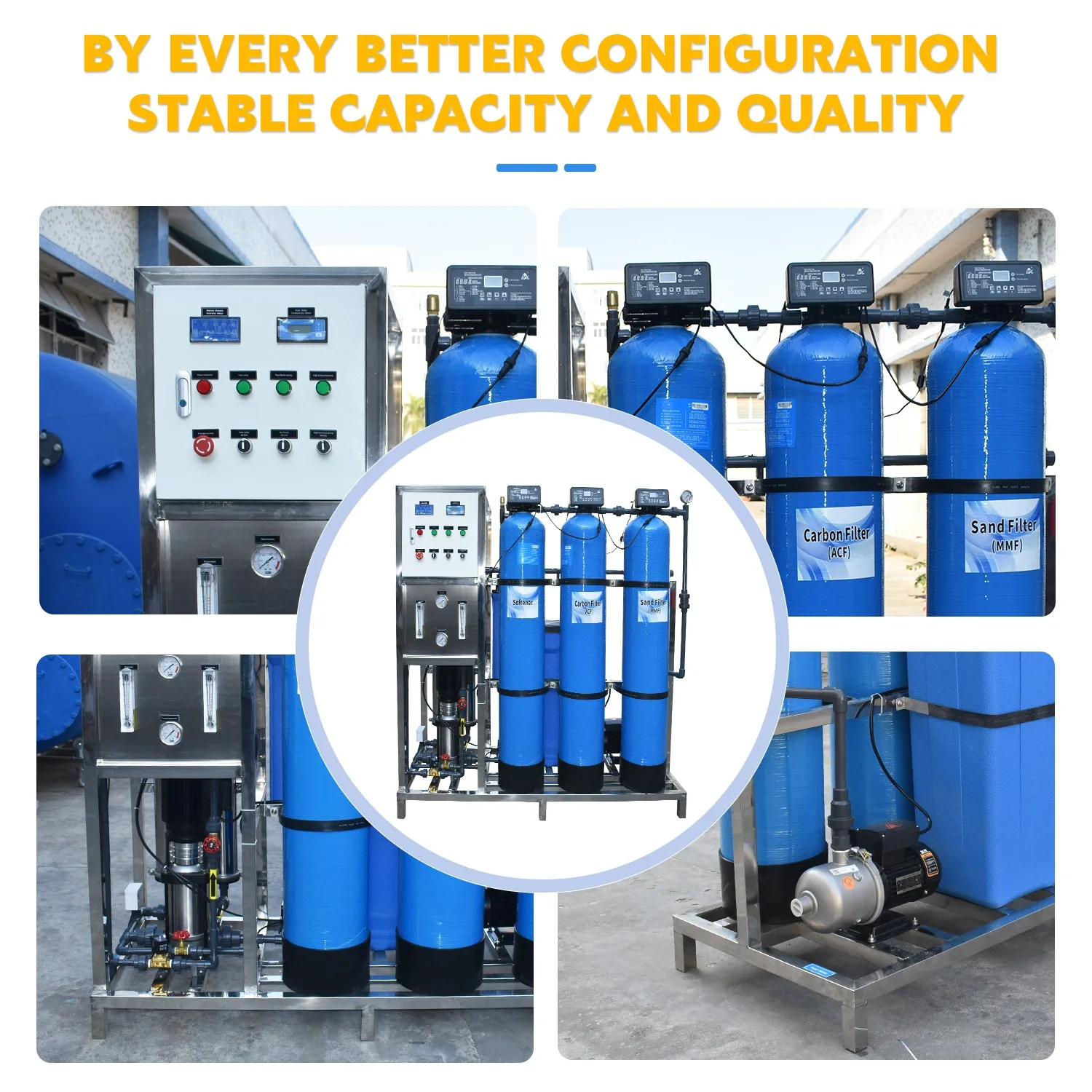 500lph 250lph  Reverse Osmosis Water Purification System Industrial Water Treatment Plant