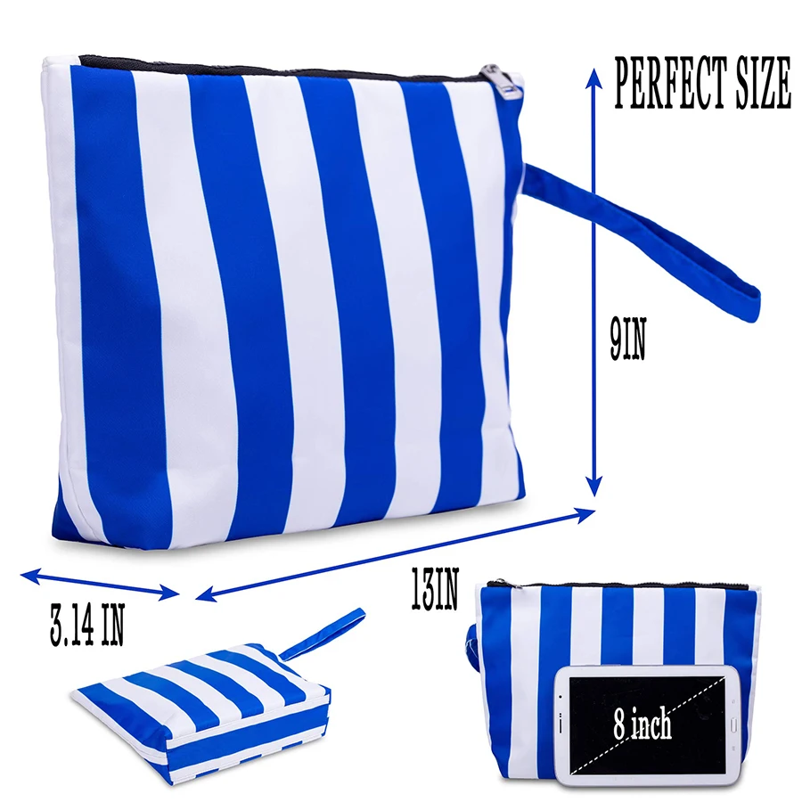 Large Travel Cosmetic Bag Waterproof Wristlet Makeup Clutch Beach Wet Suit Bag Bikini Storage Pouch