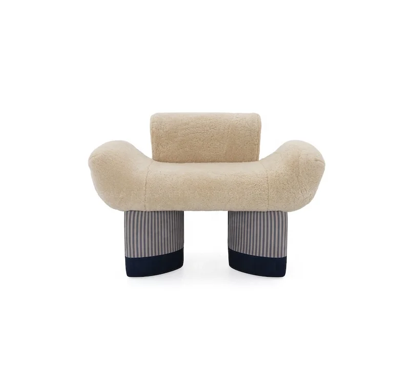 Shearing Fur Seater Sofa Chair Stylish Living Room Chairs Modern Furniture Lounge Chairs