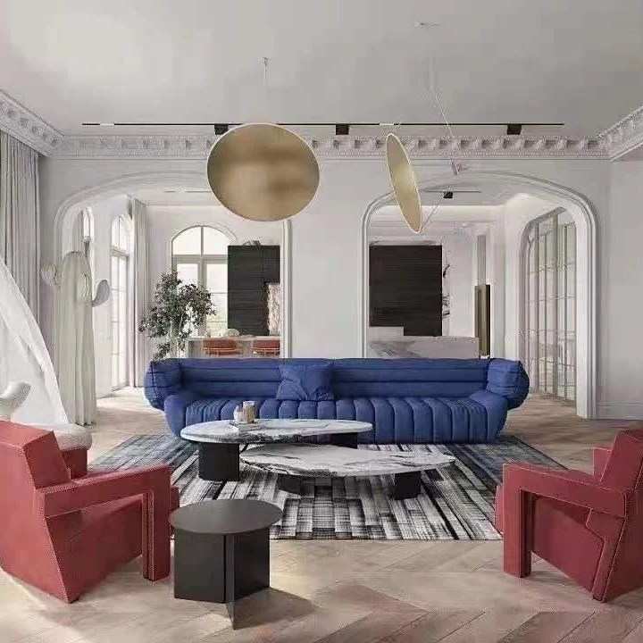 Итальянский ретро светлый роскошный тканевый диван baxter прямая линия простая постмодернизированная гостиная креативный дизайн