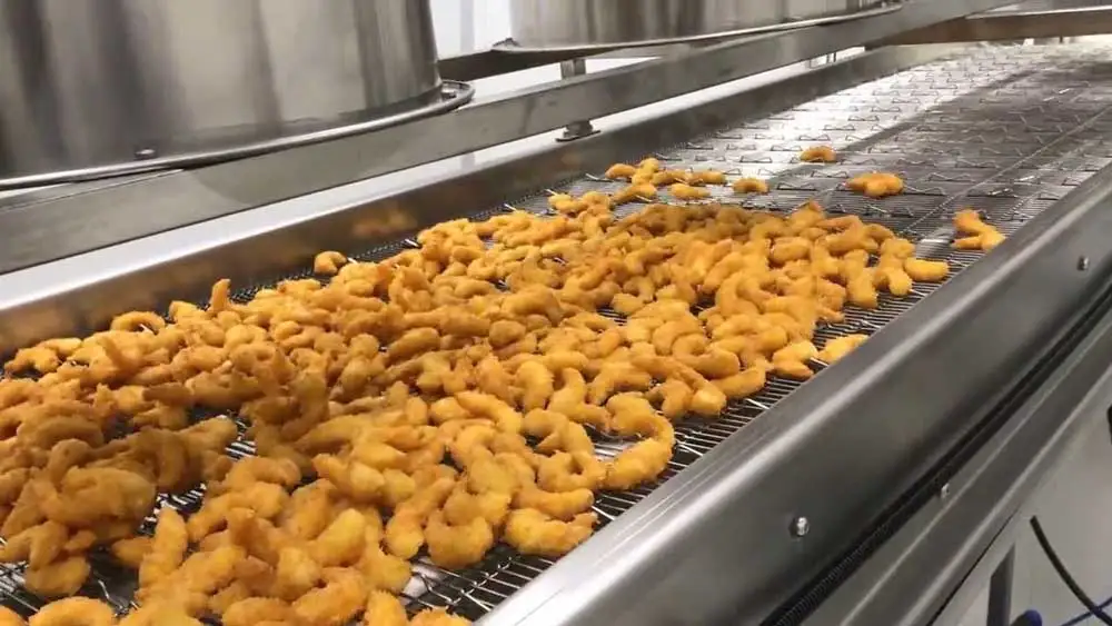 conveyor belt onion garlic frying machine commercial gas continuous frying machine donuts conveyor deep fryer