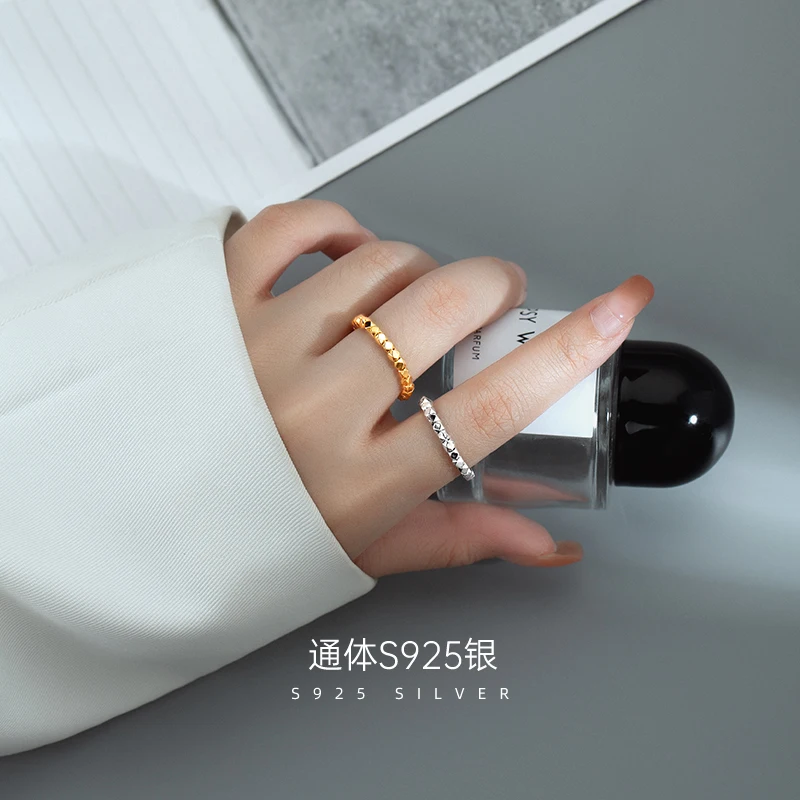 Best Price Open Seed Silver Beads Sterling Geometric Ring For Girls