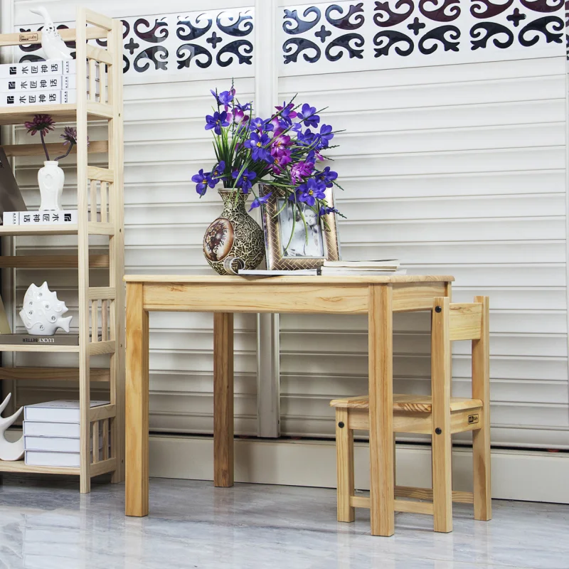 Kids Home Furniture Montessori Children Wooden Furniture Set Kids Activity Play Table and 2 Chairs