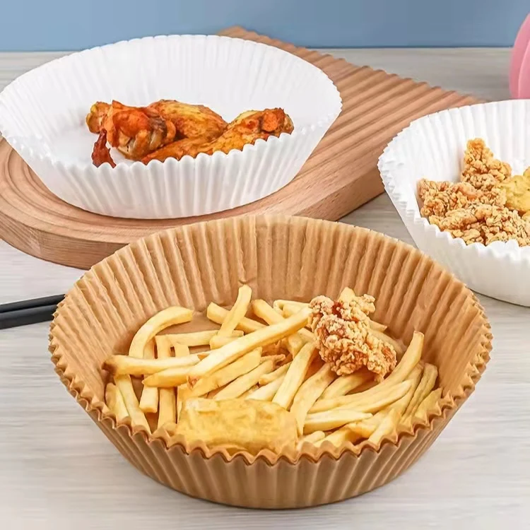 Unbleached Silicone Coated Air Fryer Disposable Paper Liner Non-Stick Air Fryer Parchment Paper Liners for Baking Roasting