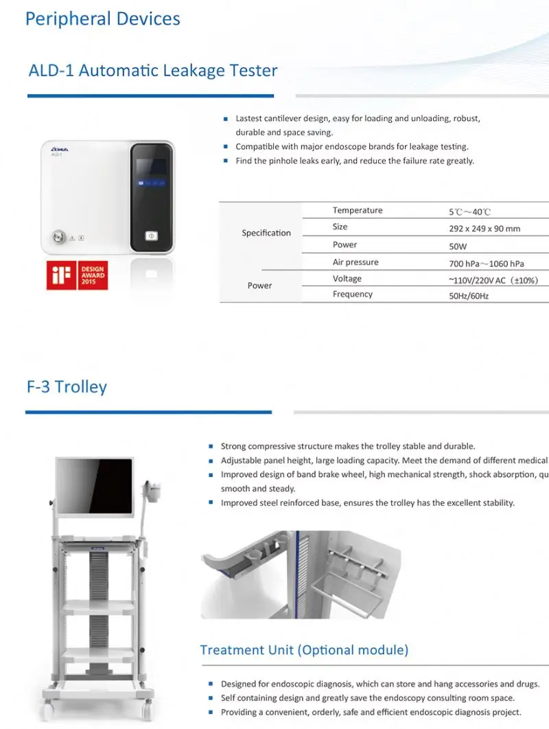 Aohua endoscope trolley flexible rigid bronchoscope / gastroscope / colonoscopy / rhinolaryngoscope