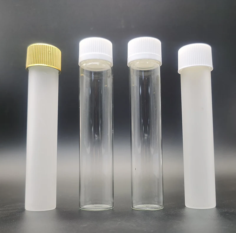 
Label Printing Child Resistant Screw Cap Preroll Tube Clear Frosted Wholesale Cone Cigarettes Pre Rolled Tubes 