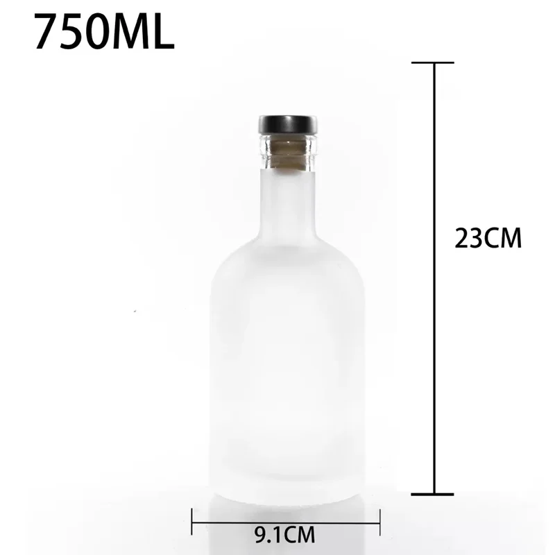 Fancy Clear  750ml  Spirits Vodka Gin Rum Liquor Whisky Alcoholic Beverage Glass Bottle