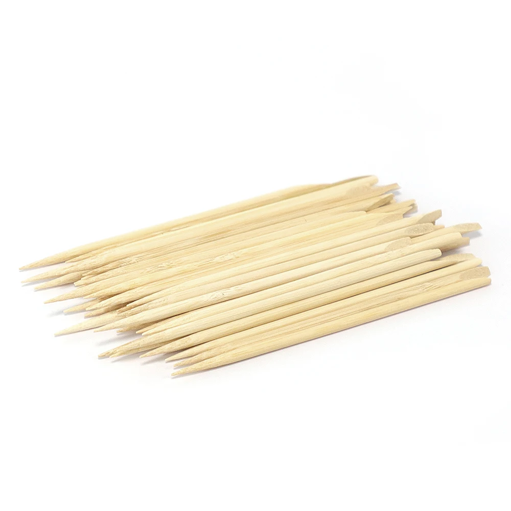 Eco-friendly long bamboo disposable skewers heat resistant barbecue bamboo sticks