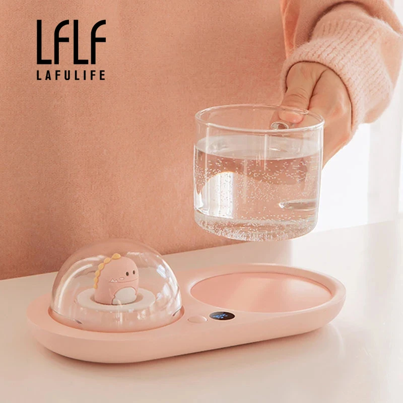 Cup Warmer Heater Mug Heating Coaster Smart Thermostatic Hot Plate Milk Tea Water Heating Pad with Aromatherapy Lamp For Home