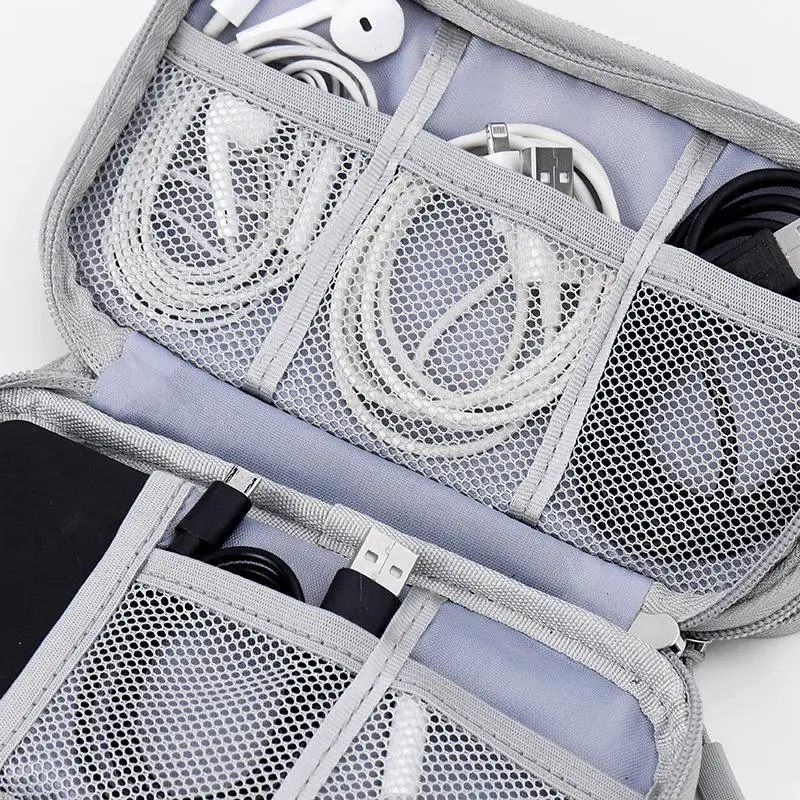 Oxford Small Travel Bags Cable Organizer 3C Accessories Case Earphone Carry Pouch with Zipper Portable Electronic Storage Bags